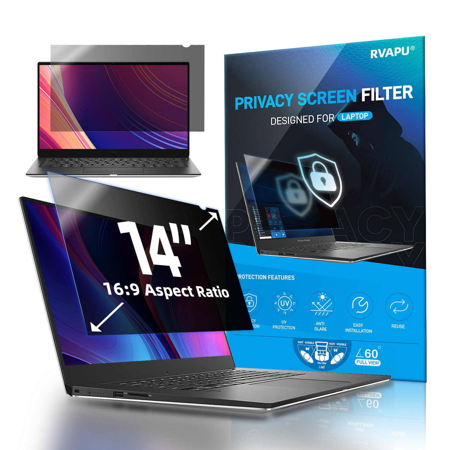 Privacy Screen Filter - Dizüstü bilgisayar için 14 inç Gizlilik